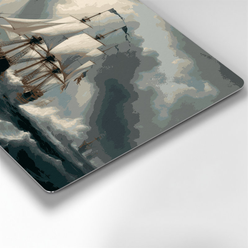 Art nautique gris, histoire nautique marine, H 20 po x l 30 po