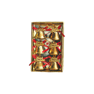 Christmas Galvanized Bell Ornament Set, Tree Decorations For Holiday Gift And Stocking, 1.6in Color C
