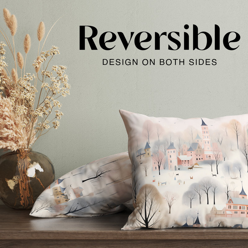 Housse de coussin Winter Village, H 16 po x l 16 po
