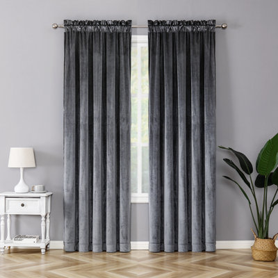 Lateek Velvet Semi Sheer Curtain Pair