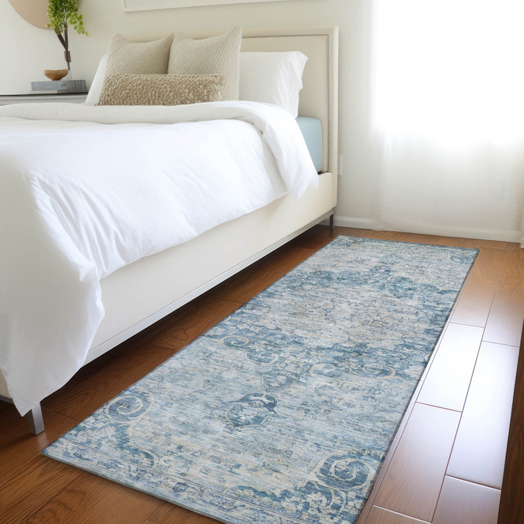 Machine Washable Indoor/Outdoor Claudian ACN1238 Blue Rug
