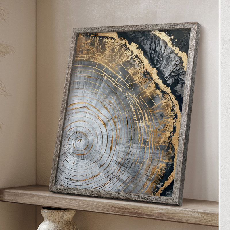 Série ABSTRACT CCxxIX, reproduction encadrée - bois massif, H 21 po x l 17 po