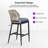 Purple Leaf Patio Upcycled Fabric Bar Stools 28" H Set Of 2 Handwoven Wicker Bar Height Stool Modern Aluminum High Bar Chairs Outdoor Wicker Barstools With Back And Cushion For Kitchen Pool Island-102461369
