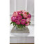 Fuchsia Pink Modern Fuchsia Peonies In Glass Vase – Luxury Faux Flowers For Home Decor-1505400738