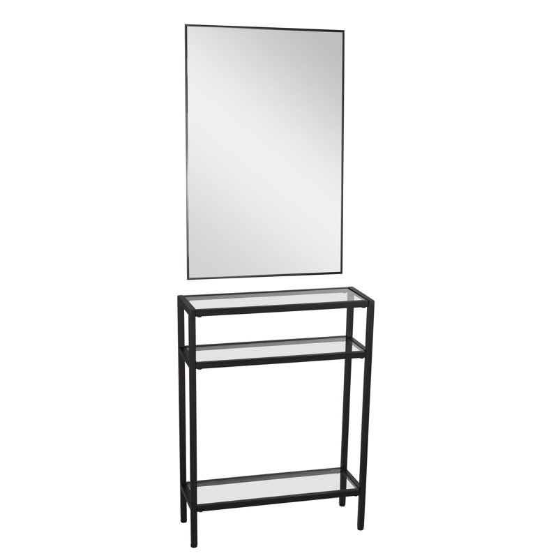 22.2'' Glass Top Console Table