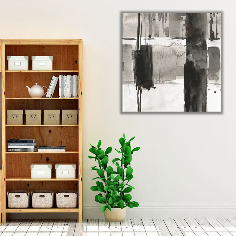 Double Row Piling I Black and White - reproduction d'art sur toile, H 12 po x l 12 po