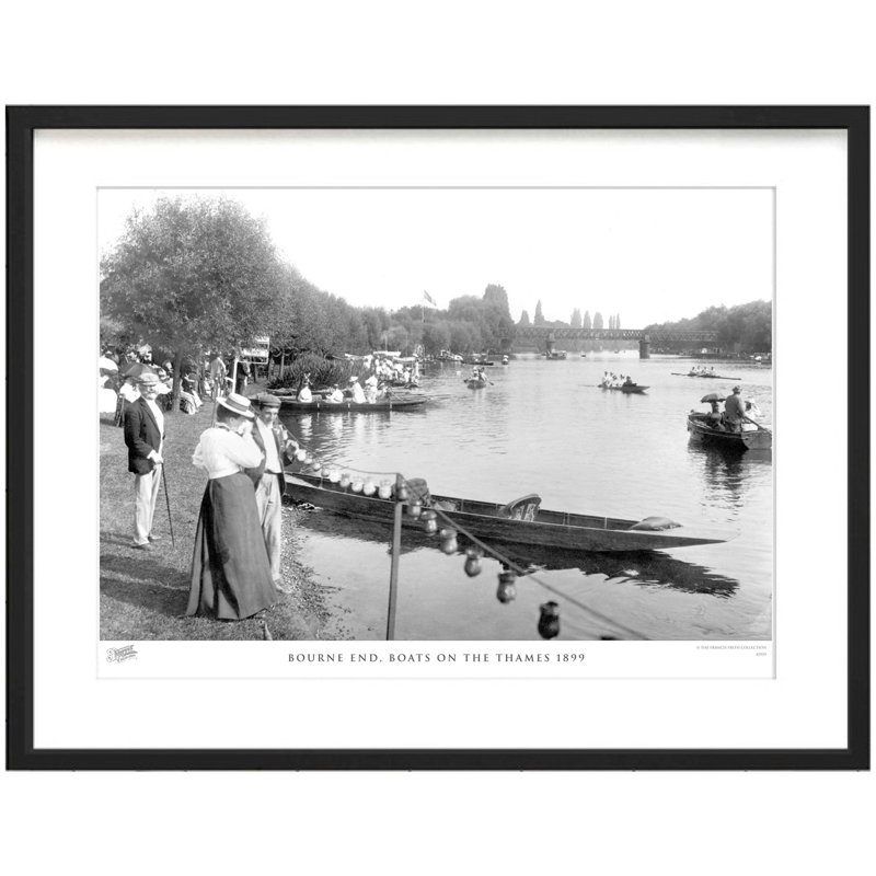 Bourne End, Boats On The Thames 1899 by Francis Frith - Single Picture Frame Print, 40cm H x 50cm W x 2.3cm D
