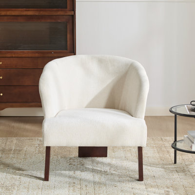 Chaise d'appoint avec dossier rond et pieds en bois