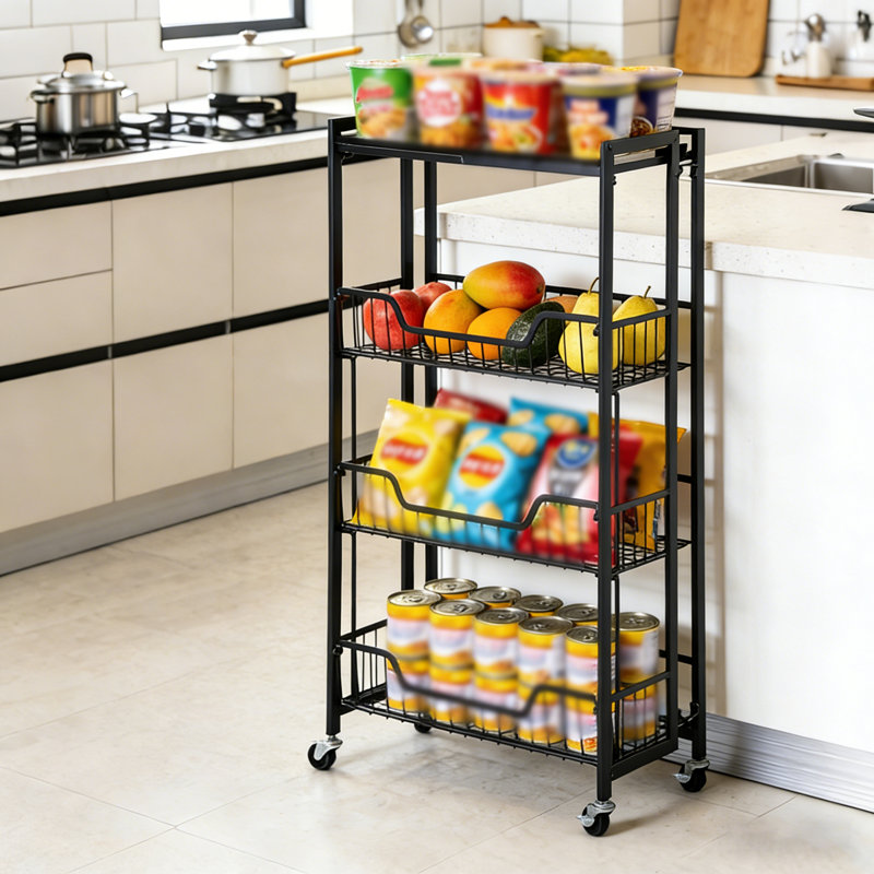 100.1cm H x 49.5cm W Utility Cart, Black