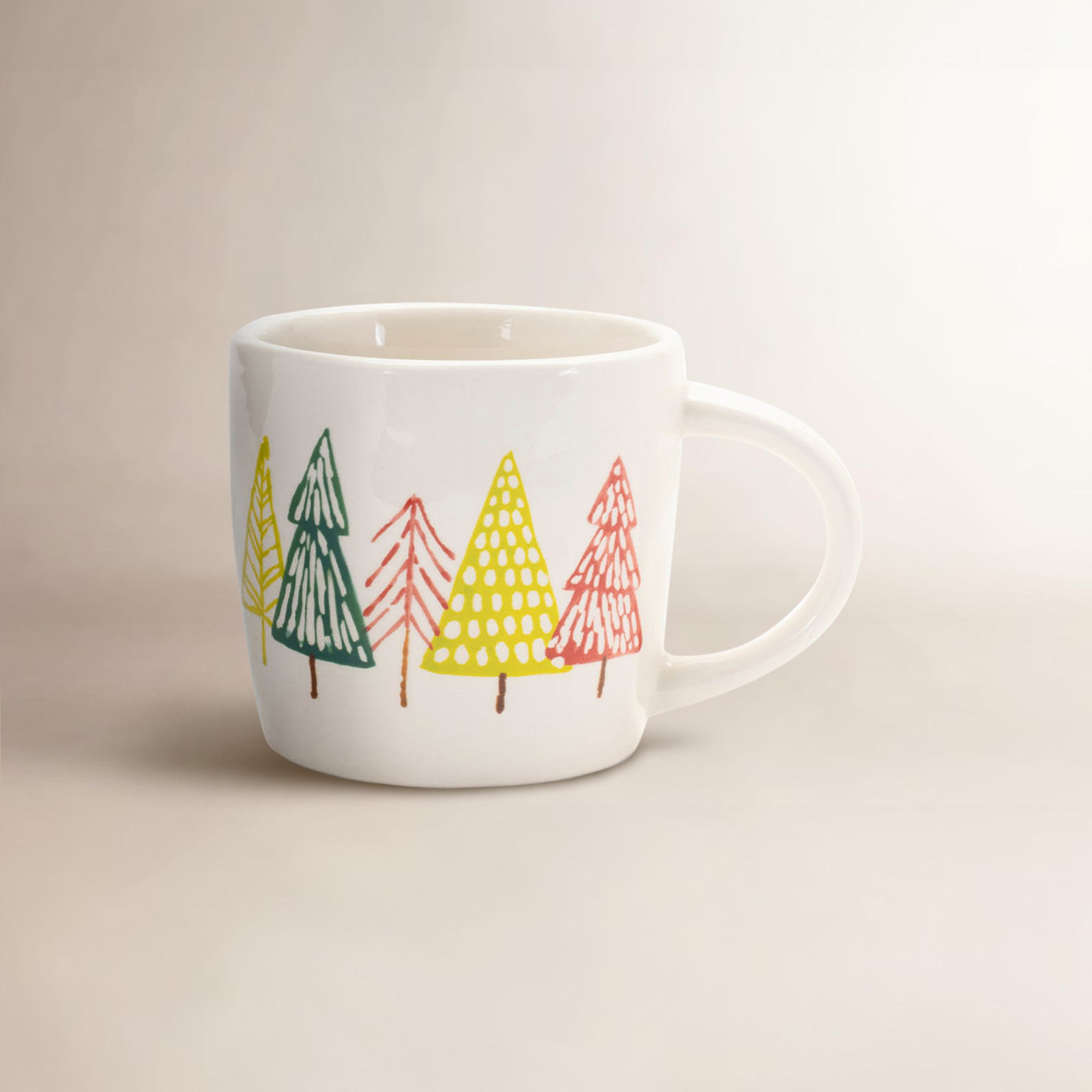 4-Piece Ceramic Pine Tree Mug Set