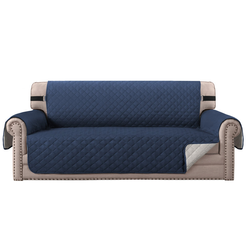 Housse pour fauteuil à coussins carrés/rectangulaires, 100 % polyester bleu marine, H 75 po x l 66 po x P 22 po