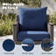 Ensemble de coussins de chaise d'extérieur en oléfine 23 po x 24 po, conception capitonnée-968779606