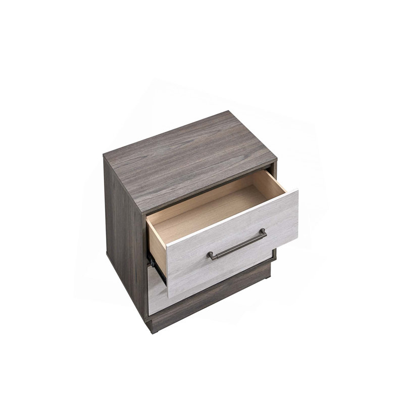 Table de chevet moderne en bois avec 2 tiroirs pour le rangement et l'organisation de la chambre