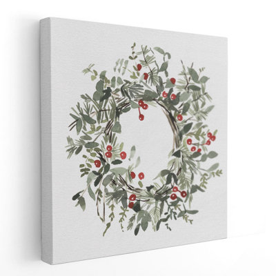 Holly Farmhouse Wreath I - reproduction d'art sur toile