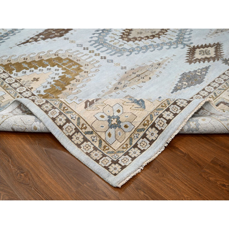 Tapis surdimensionné en laine gris noué à la main 14 pi x 17 pi 10 po D5D16DDDE2594D579A74B17285B0CDFE