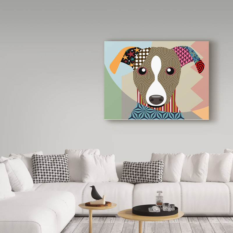 «Whippet» par Buckey, impression sur toile tendue, H 14 po x l 19 po x P 2 po
