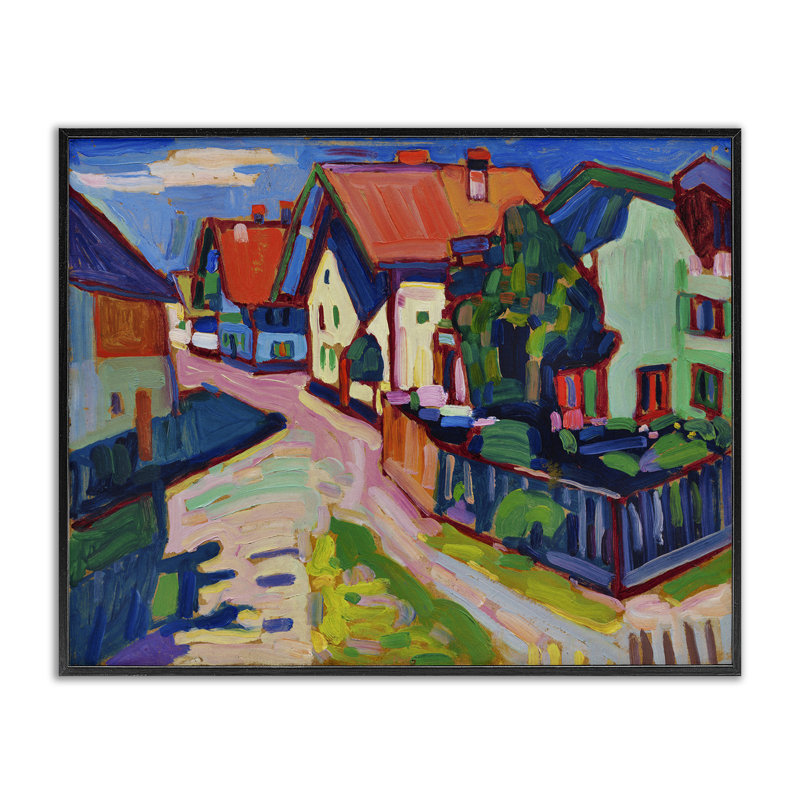 «Kandinsky Murnau», art de la giclée encadrée par one1000paintings, Giclée encadrée noir minuit, H 24 po x l 30 po