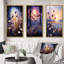 «Purple Thistle Symphony», 3 pièces sur toile-98523560-98523559