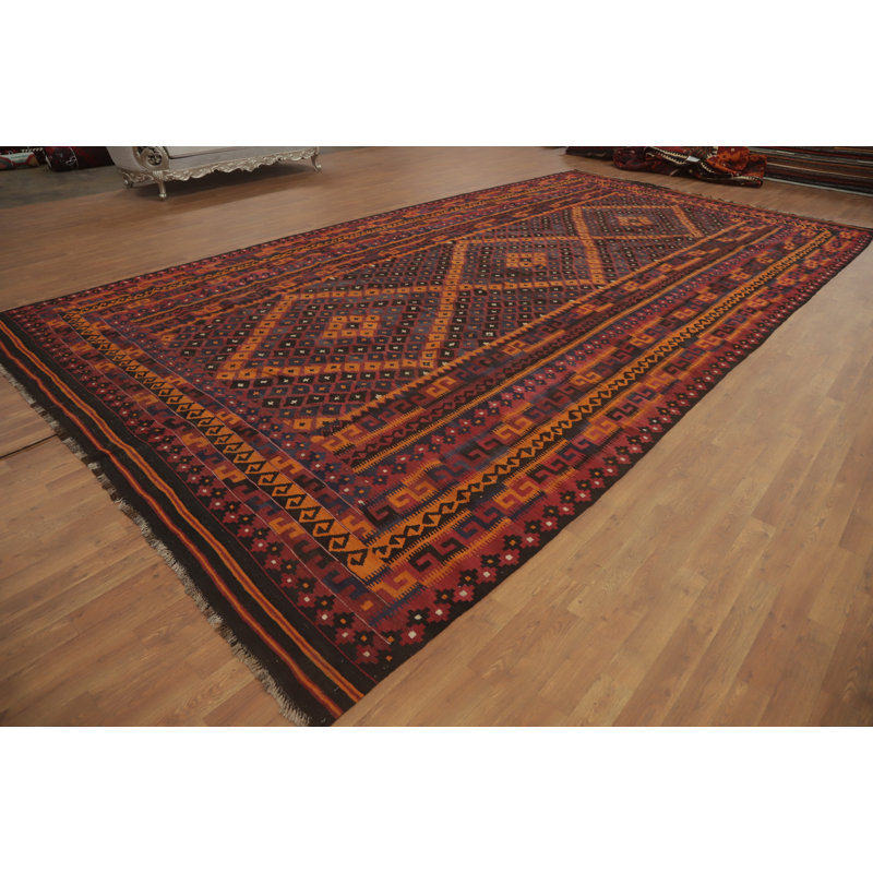 Tapis géométrique Kilim 10 x 18