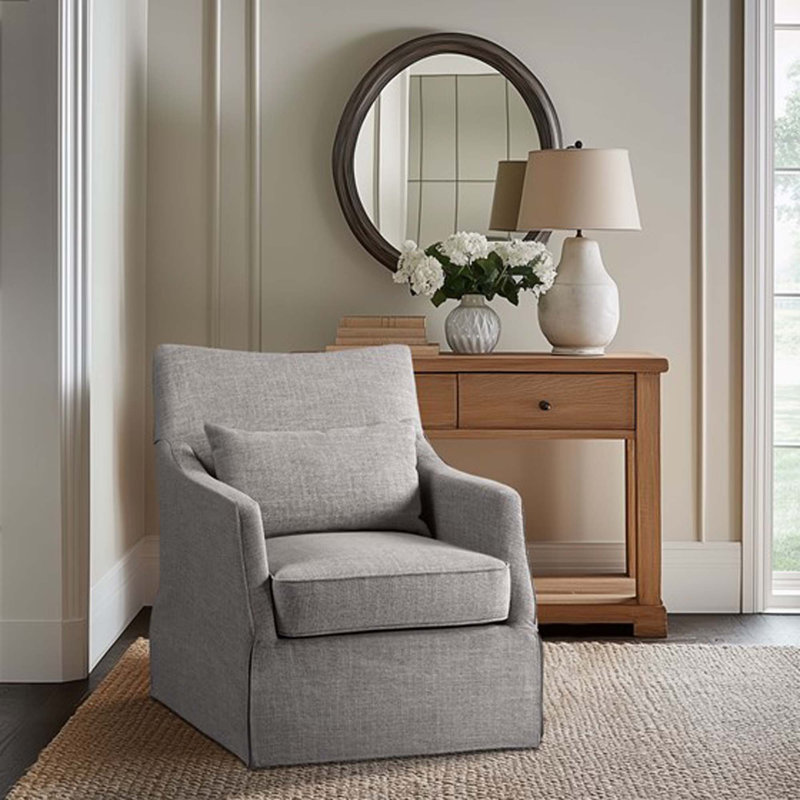 Chaise pivotante à jupe, Polyester gris