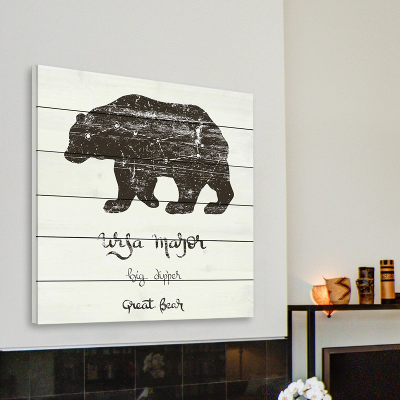 «Ursa Major», reproduction sur bois blanc, H 18 po x l 18 po x P 1,5 po