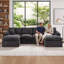 Upholstered Chenille Sectional with Ottoman-2060080617-2060080622-2060080623
