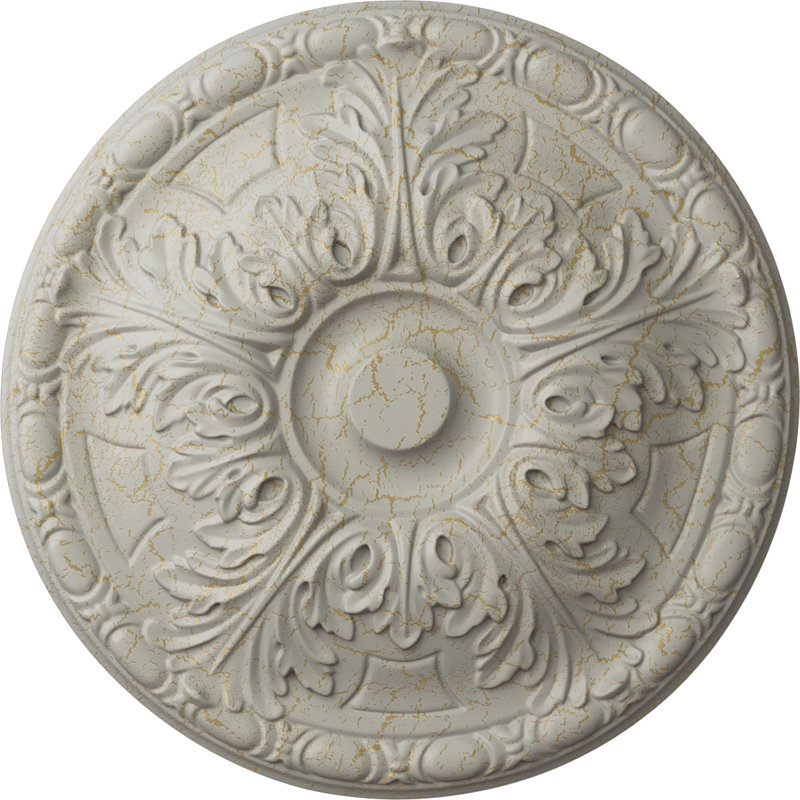 Médaillon de plafond H 15,75 po x l 15,75 po Granada, Pot de crème craquelé