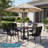 Square Patio Table for 4, Outdoor Metal Dining Table w/Umbrella Hole for Porch