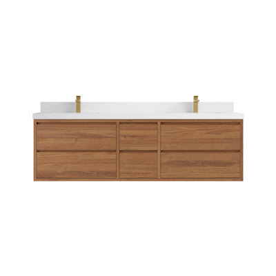 Meuble-lavabo double flottant avec dessus Madison