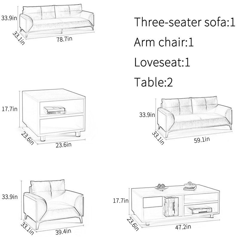 Simple leisure high-end office sofa set
