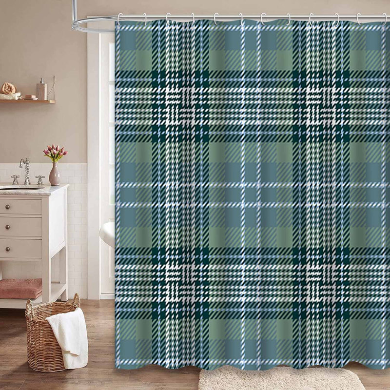 Rideau de douche Tartan, L 72 po x l 84 po