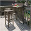 3-Piece Balcony Bar Set with Bottom Shelf Table and 2 Stools, Grey Finish