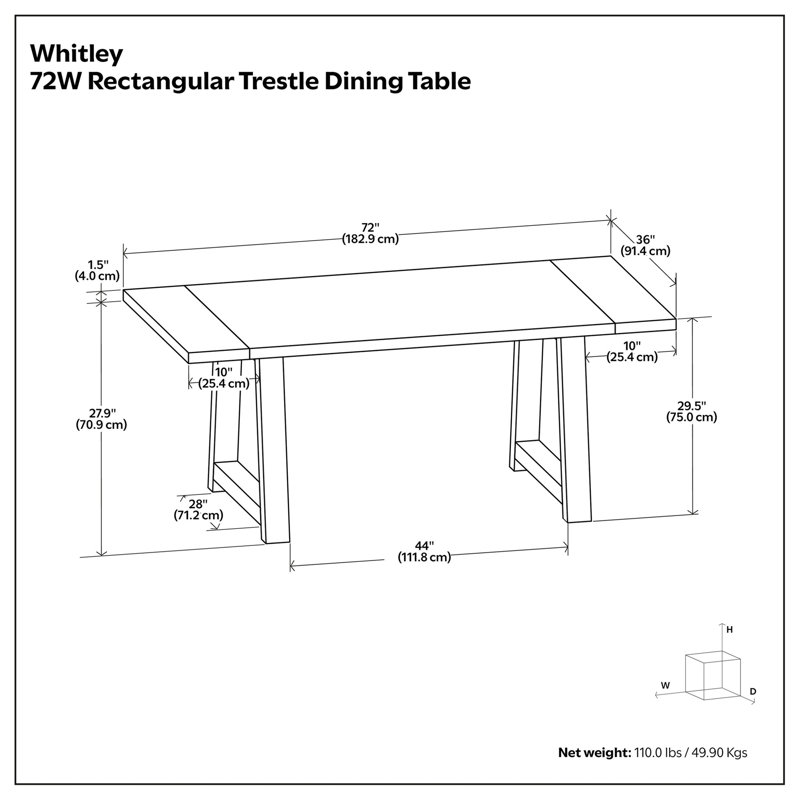 Whitley Dining Table, Black