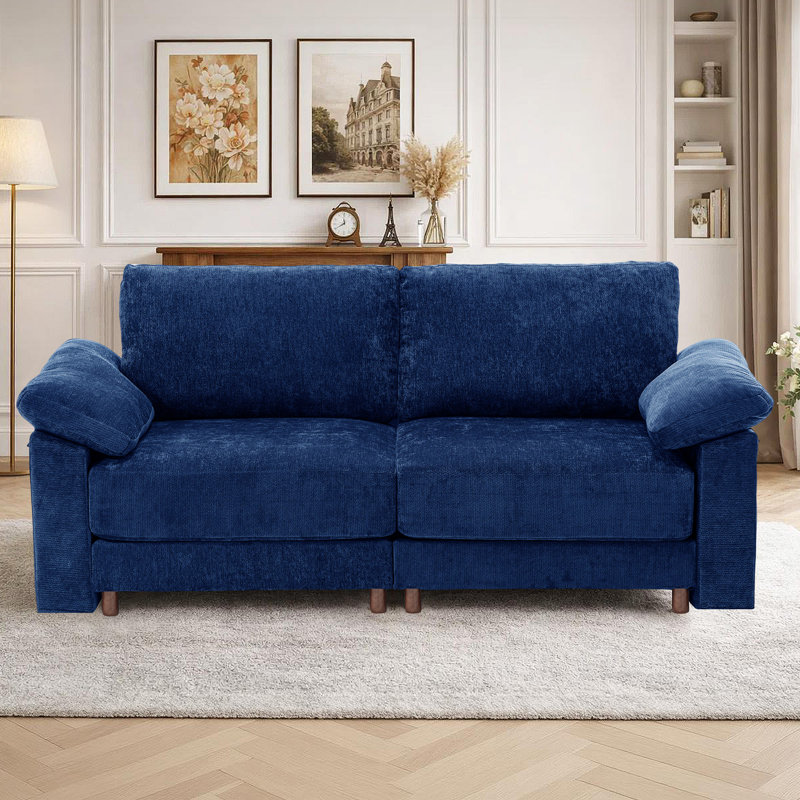 Causeuse moderne et confortable pour salon modulaire, Bleu