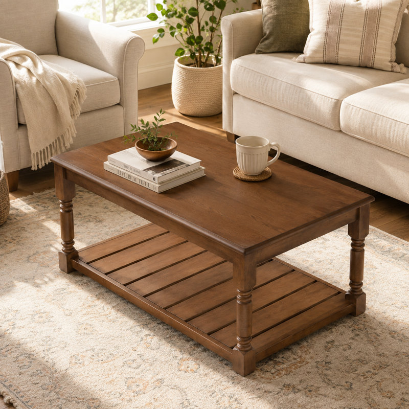 Table basse 45,3 pouces Farmhouse, Brown