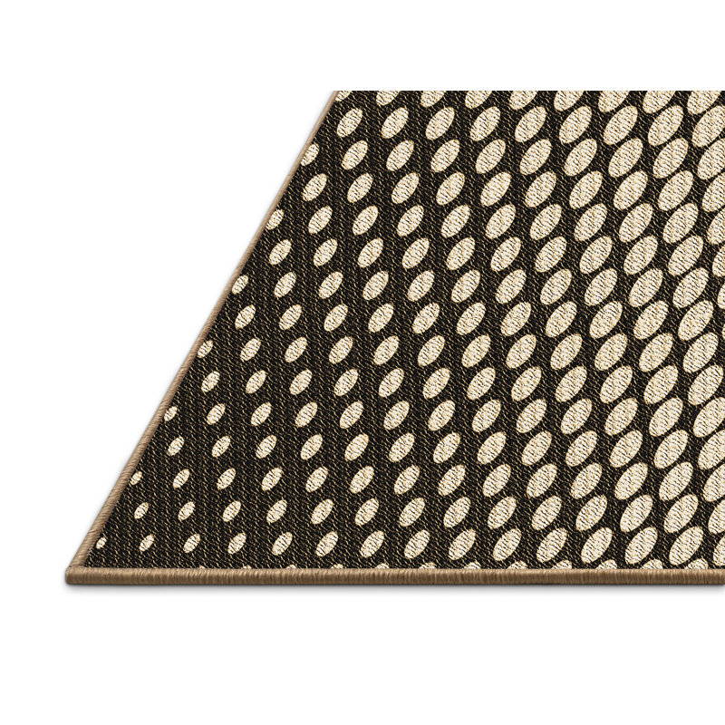 Tapis brun en laine à pois, Rectangle 5 pi x 8 pi