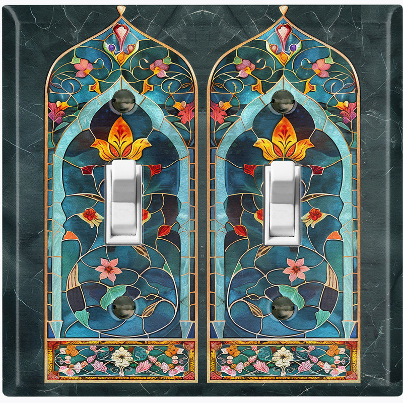 Couvercle de plaque d'interrupteur en métal; Impression sur panneau à bascule de taille standard US 2 - Art Nouveau