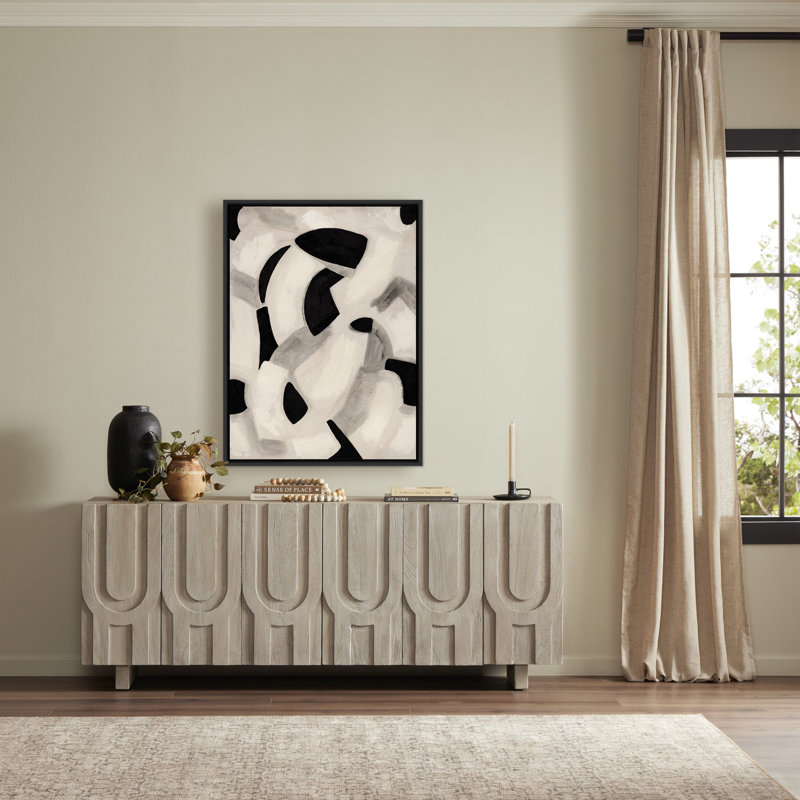 Totem Painting by Jess Engle, Rustic Walnut Framed, 32" H x 24" W