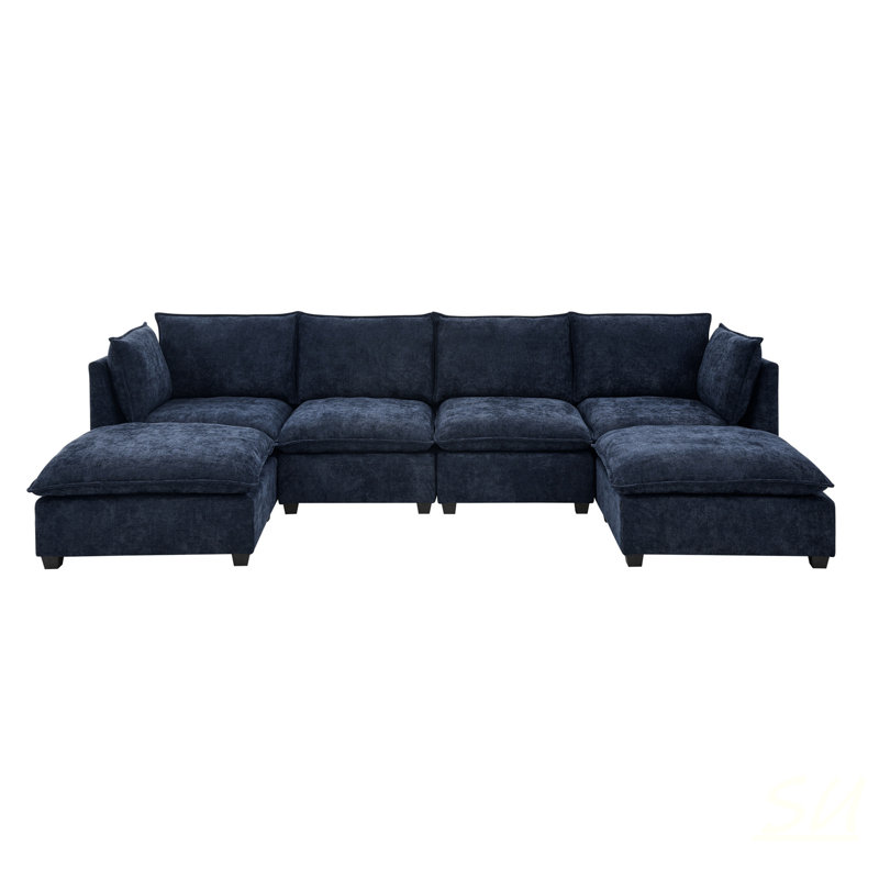 Canapé modulaire 4 places avec 2 repose-pieds Comfy Cloud