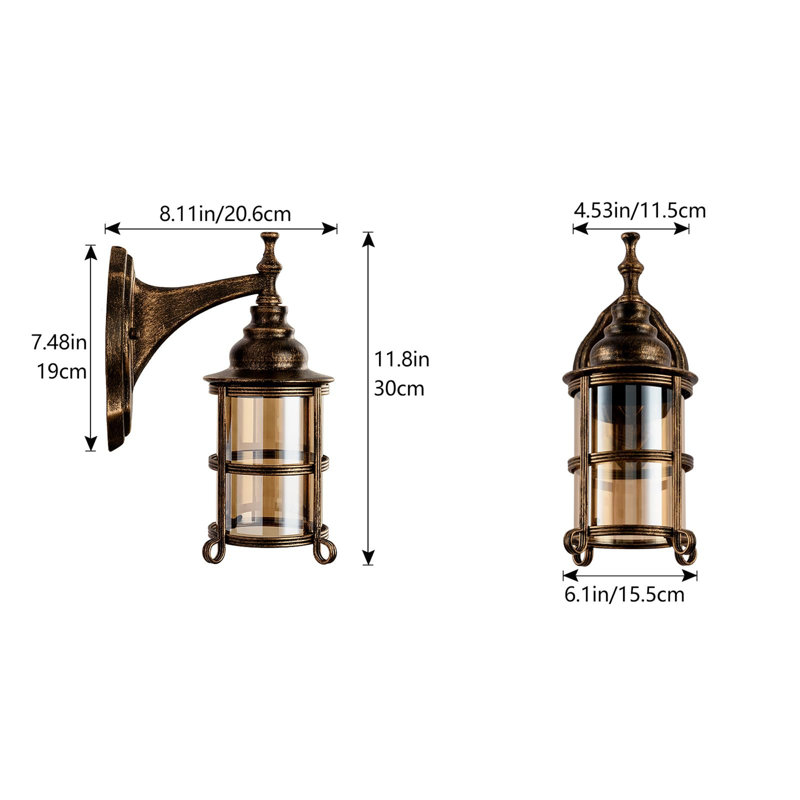 Darragh Antique Brass 30cm H Outdoor Sconce