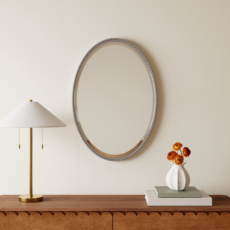 Dunigan Metal Wall Mirror, Brushed Nickel