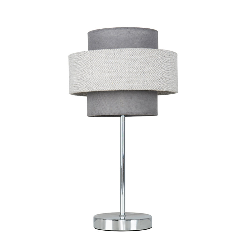 Bogaerts Metal Table Lamp, Dark Grey/Herringbone, Not Included