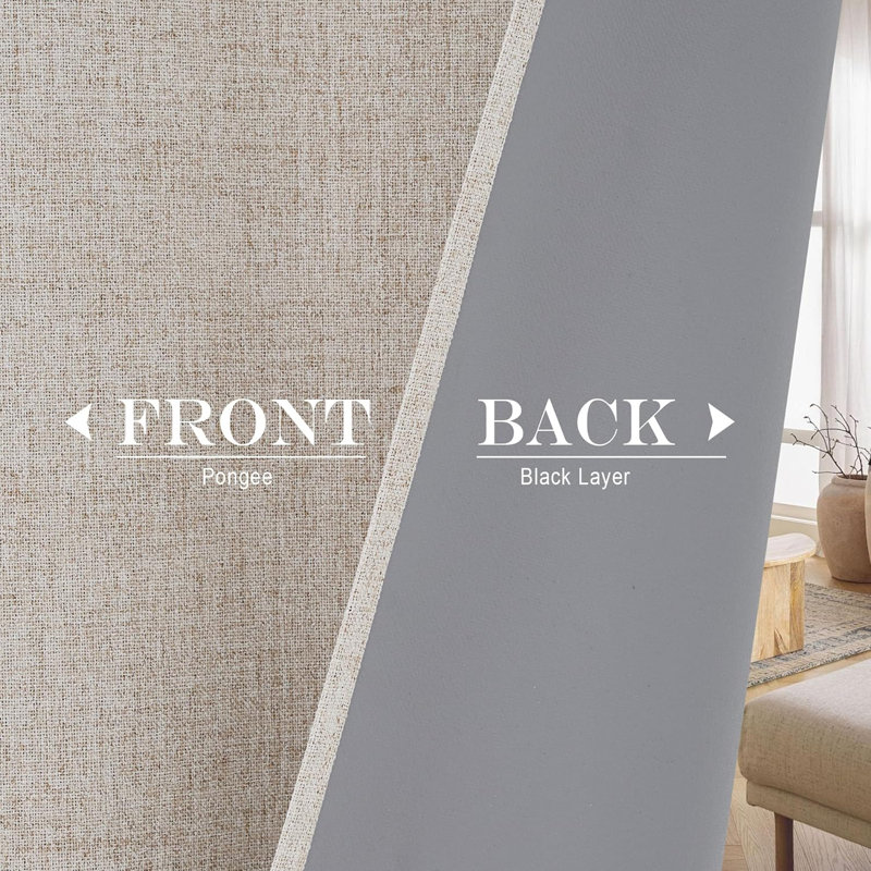 Door Curtains, 100% Blackout Door Window Cover for French Front Glass Window, Elegant Privacy Light Control Curtains for Kitchen, 1 Panel