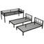 Lit superposé simple en métal noir pour lit simple et pour 3 personnes, peu encombrant, sans sommier