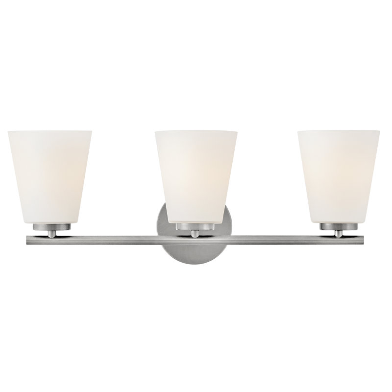 Bri Medium 3-Light Bath Vanity Fixture with Etched Opal Glass, Silver