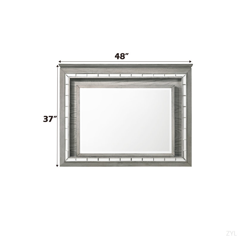 Light Gray Oak Finish Mirror W/Led
