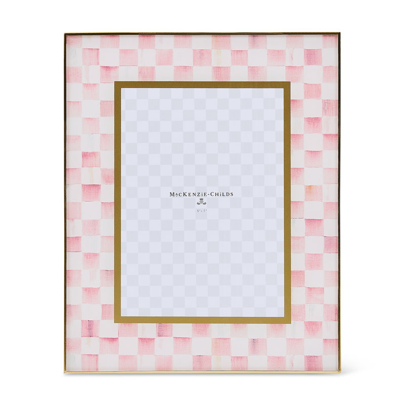 Rosy Check Glass Frame, 5" W X 7" H
