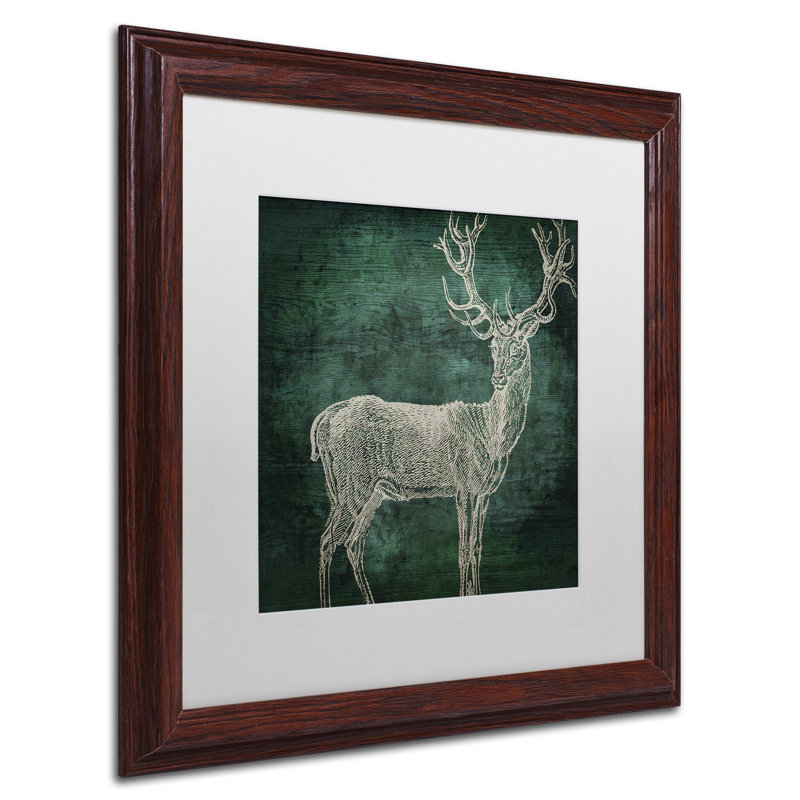 «Emerald Deer» par Jadaya, impression encadrée, Blanc, H 16 po x l 16 po x P 0,5 po
