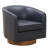 Midnight Blue Leather Chair - 360 Degree Rotation Luxury Swivel Option-1368476253