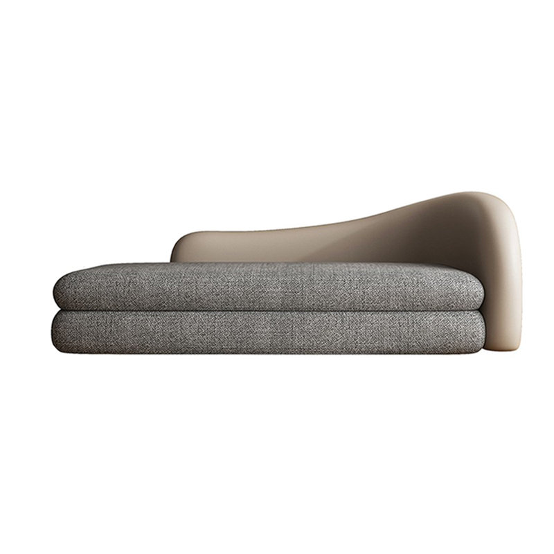 Chaise longue rembourrée Comfortable Living Room, Accoudoir à droite (vu de face), Gris